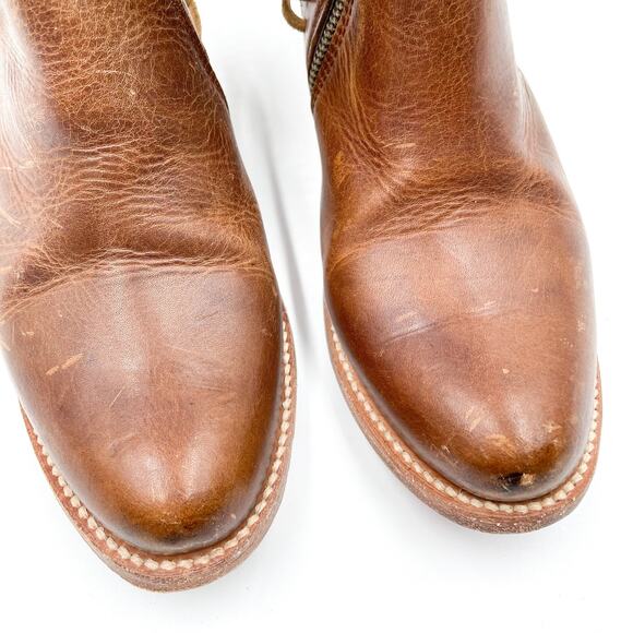 Freebird Jojo Bootie Brown Leather Ankle Strappy Lace Up Side Zip Sz 7 Women's - Picture 6 of 10